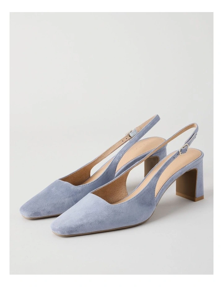 Selmar Heeled Shoes in Blue Suede image 3