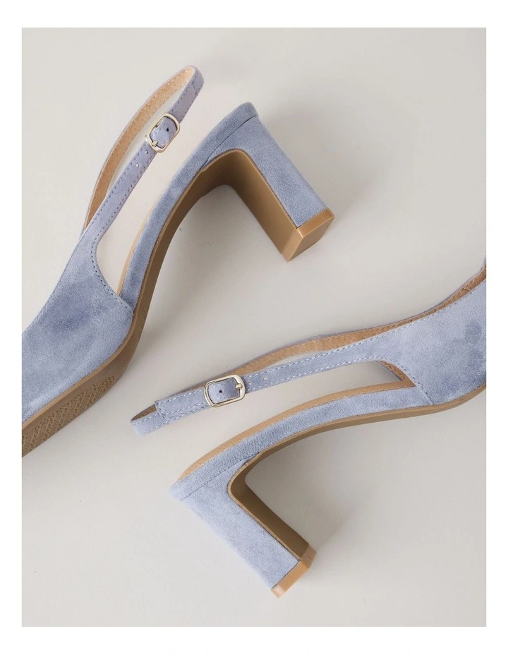Selmar Heeled Shoes in Blue Suede image 5