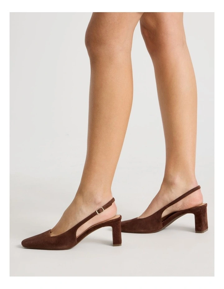 Selmar Heeled Shoes in Chocolate Suede image 2