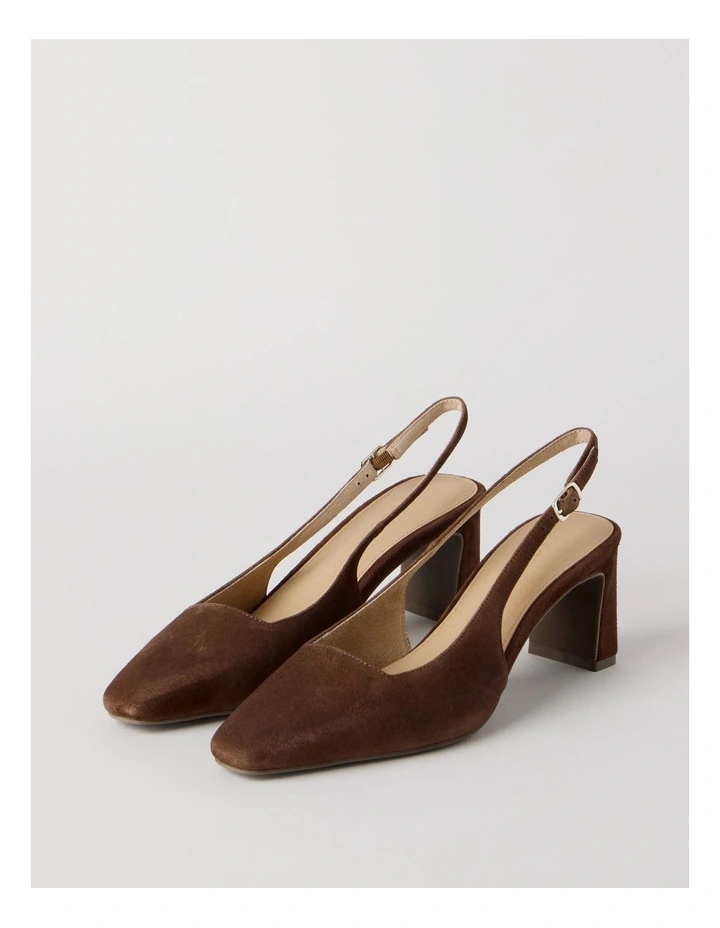 Selmar Heeled Shoes in Chocolate Suede image 3