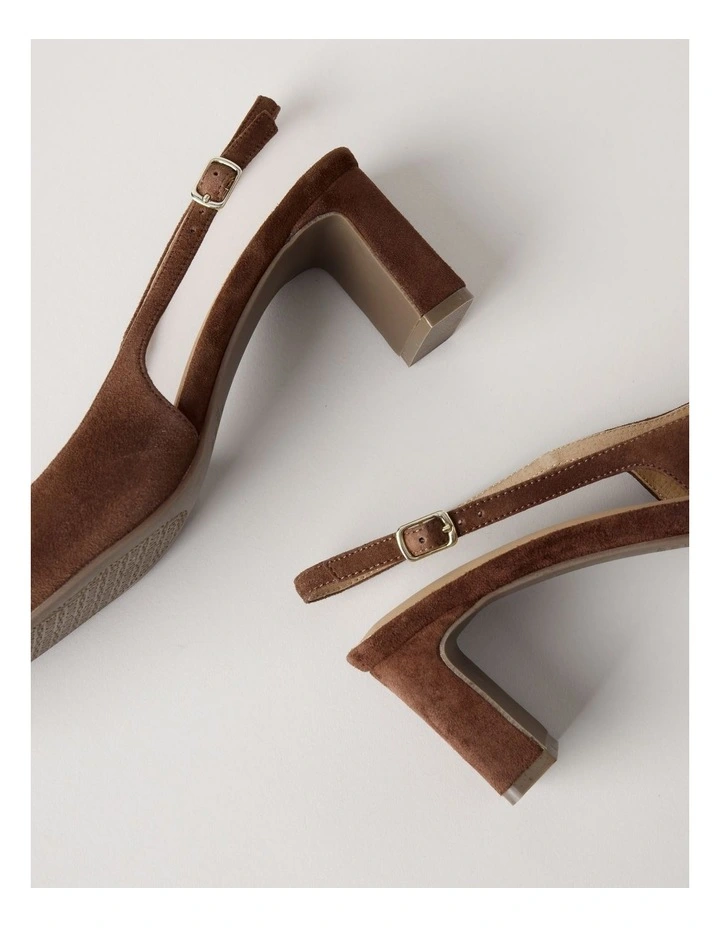 Selmar Heeled Shoes in Chocolate Suede image 4