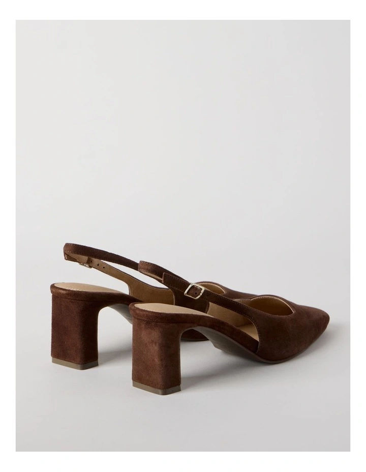 Selmar Heeled Shoes in Chocolate Suede image 5