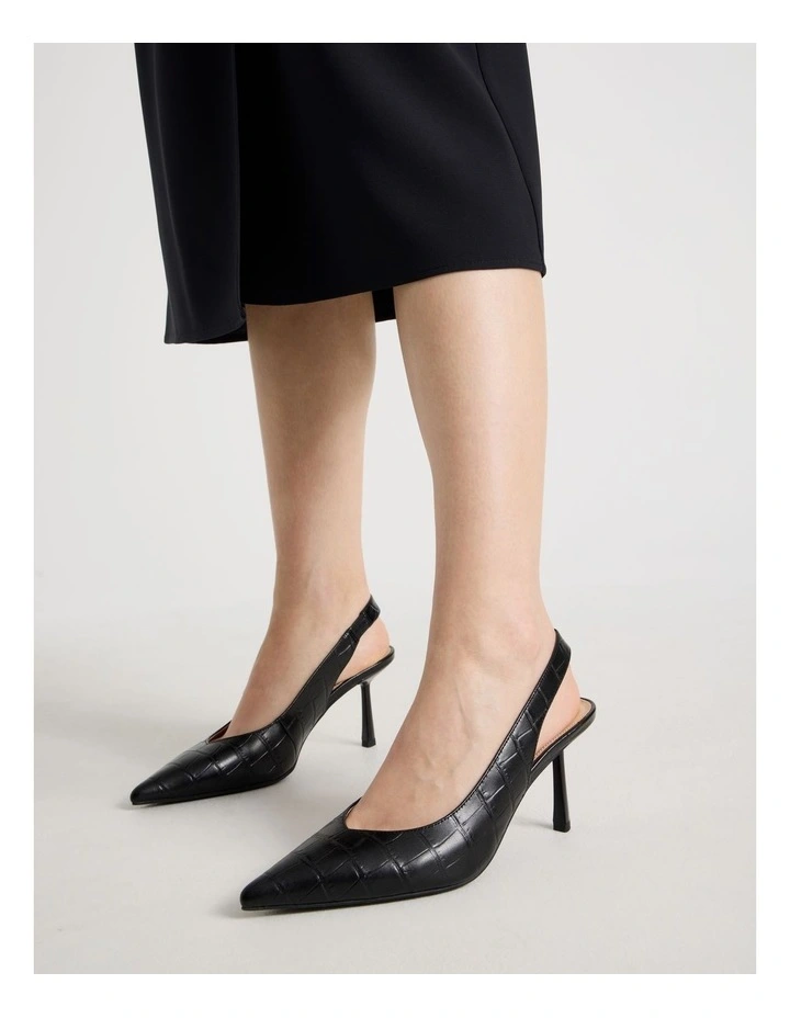 Marika Heeled Shoes in Black Croc image 2