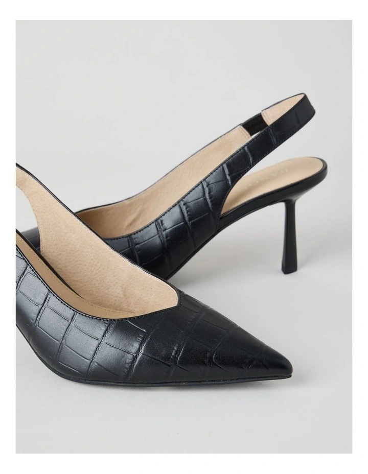 Marika Heeled Shoes in Black Croc image 3