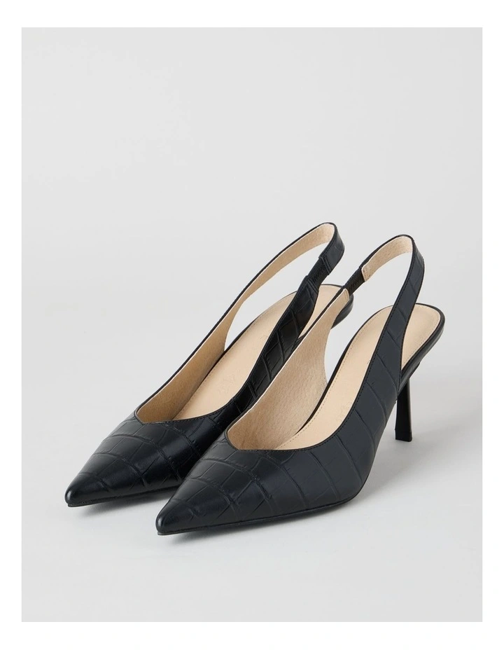 Marika Heeled Shoes in Black Croc image 4