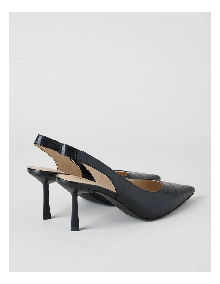 Marika Heeled Shoes in Black Croc image 5
