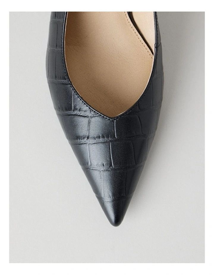 Marika Heeled Shoes in Black Croc image 6