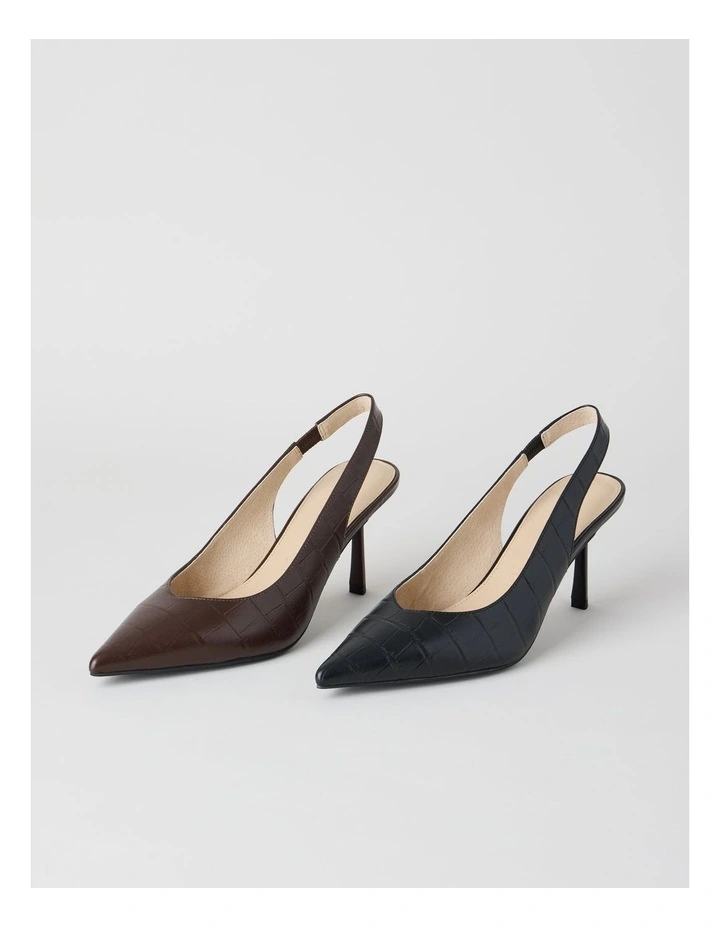 Marika Heeled Shoes in Black Croc image 7