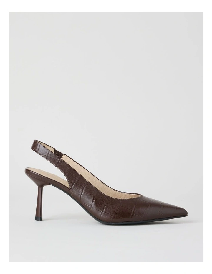 Marika Heeled Shoes in Chocolate Croc image 1