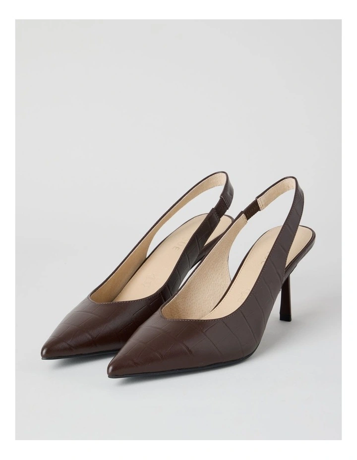Marika Heeled Shoes in Chocolate Croc image 3