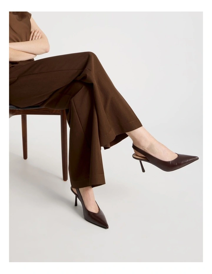 Marika Heeled Shoes in Chocolate Croc image 4
