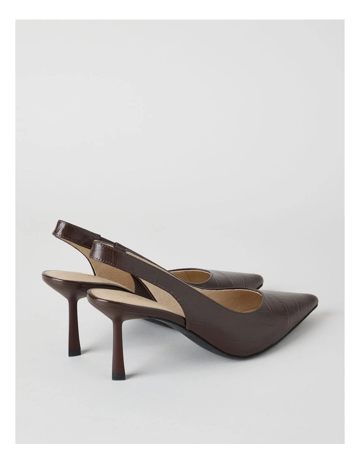 Marika Heeled Shoes in Chocolate Croc image 5