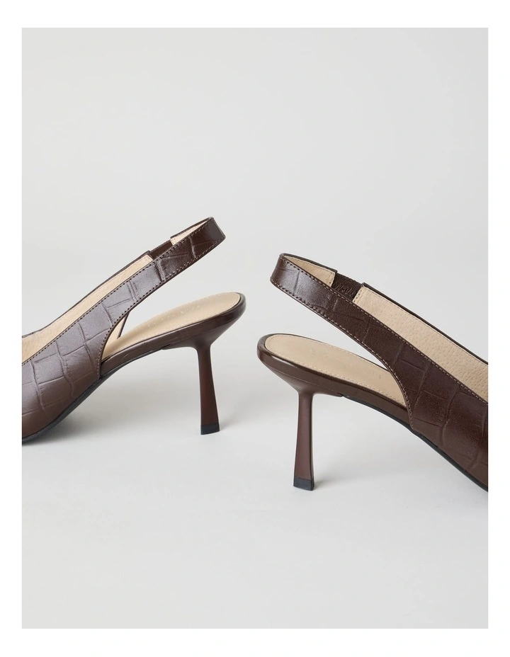 Marika Heeled Shoes in Chocolate Croc image 6