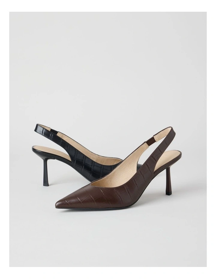 Marika Heeled Shoes in Chocolate Croc image 7