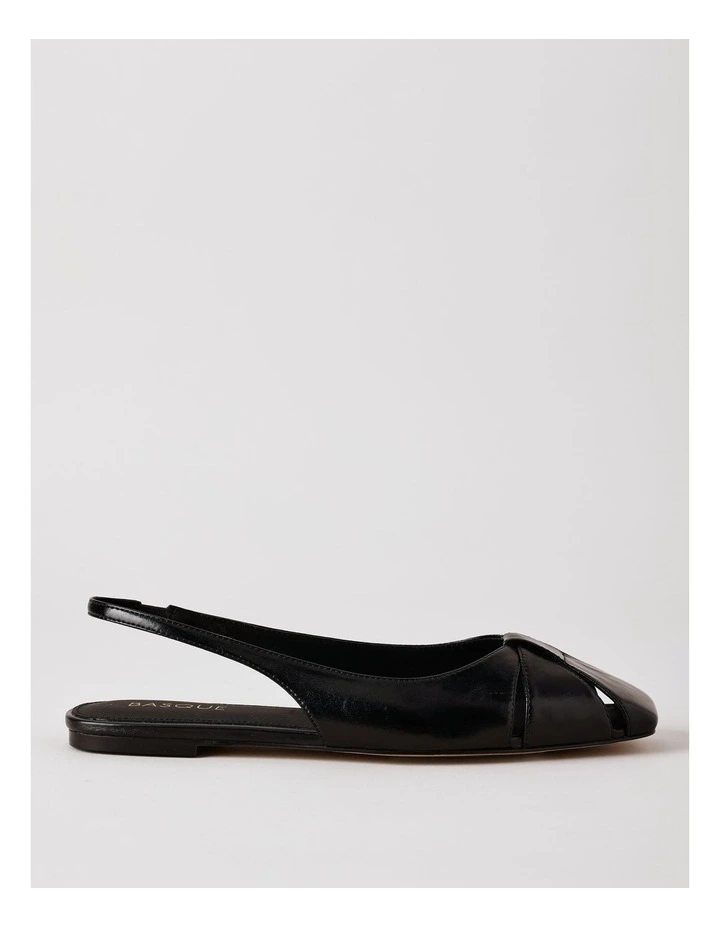 Chrissy Flat Shoes in Black Leather image 1