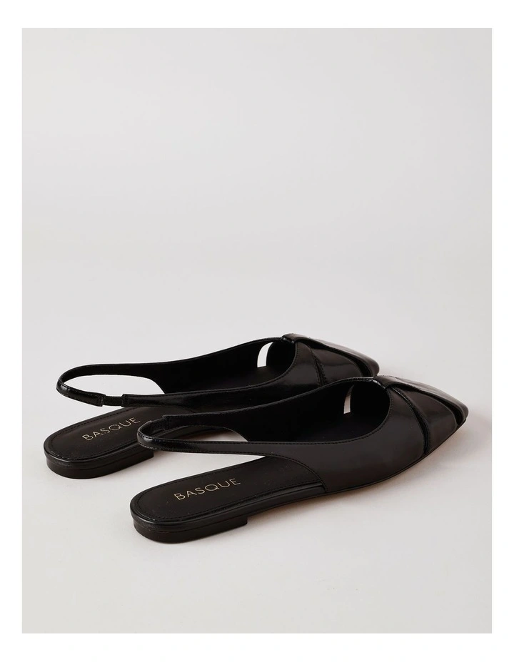 Chrissy Flat Shoes in Black Leather image 2