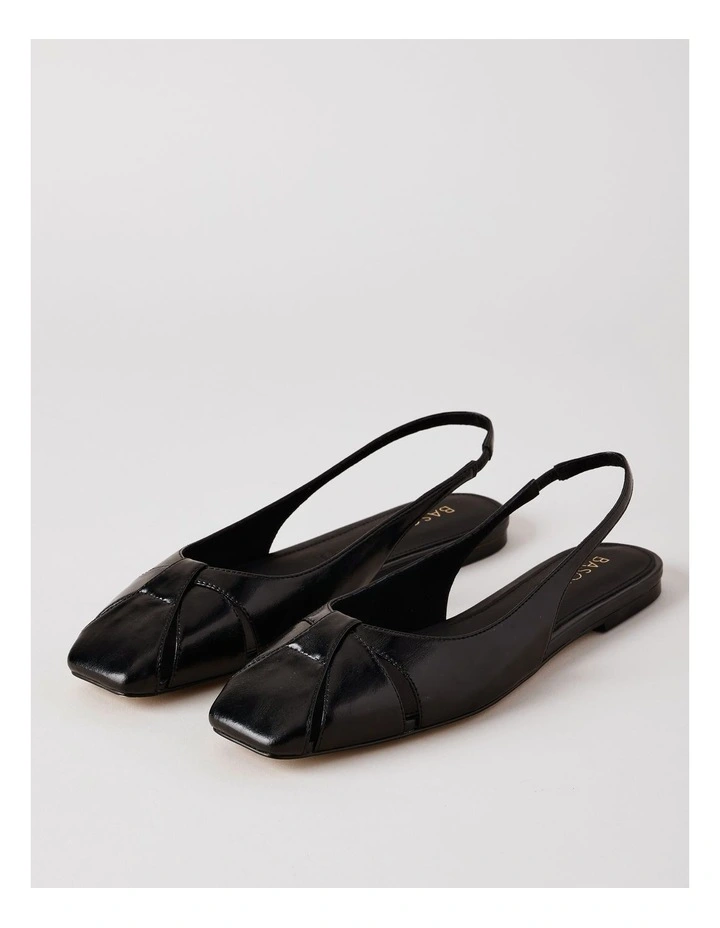Chrissy Flat Shoes in Black Leather image 3