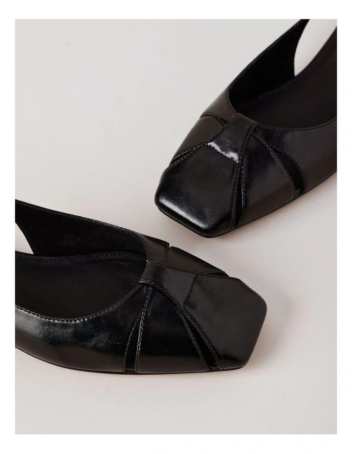 Chrissy Flat Shoes in Black Leather image 4