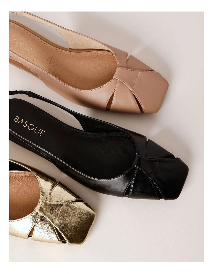 Chrissy Flat Shoes in Black Leather image 6