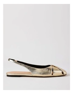 Chrissy Flat Shoes in Gold Leather