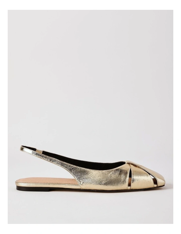 Chrissy Flat Shoes in Gold Leather image 1