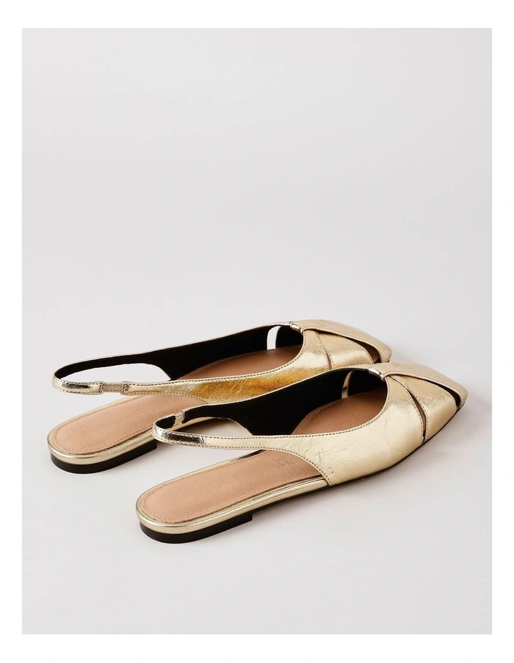 Chrissy Flat Shoes in Gold Leather image 2