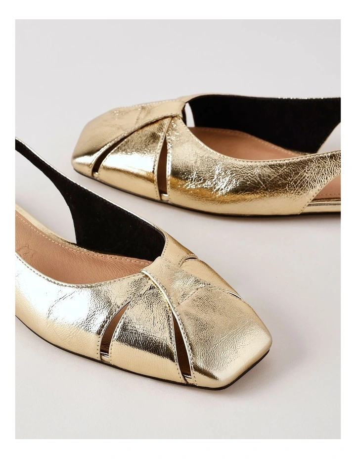 Chrissy Flat Shoes in Gold Leather image 4