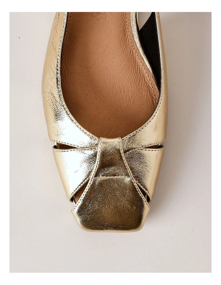 Chrissy Flat Shoes in Gold Leather image 5