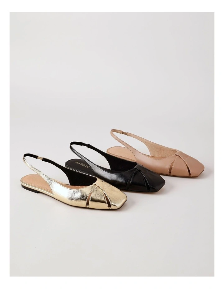Chrissy Flat Shoes in Gold Leather image 6