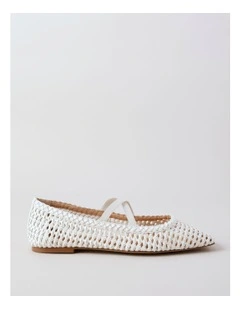 Naomi Flat Shoes in Bright White