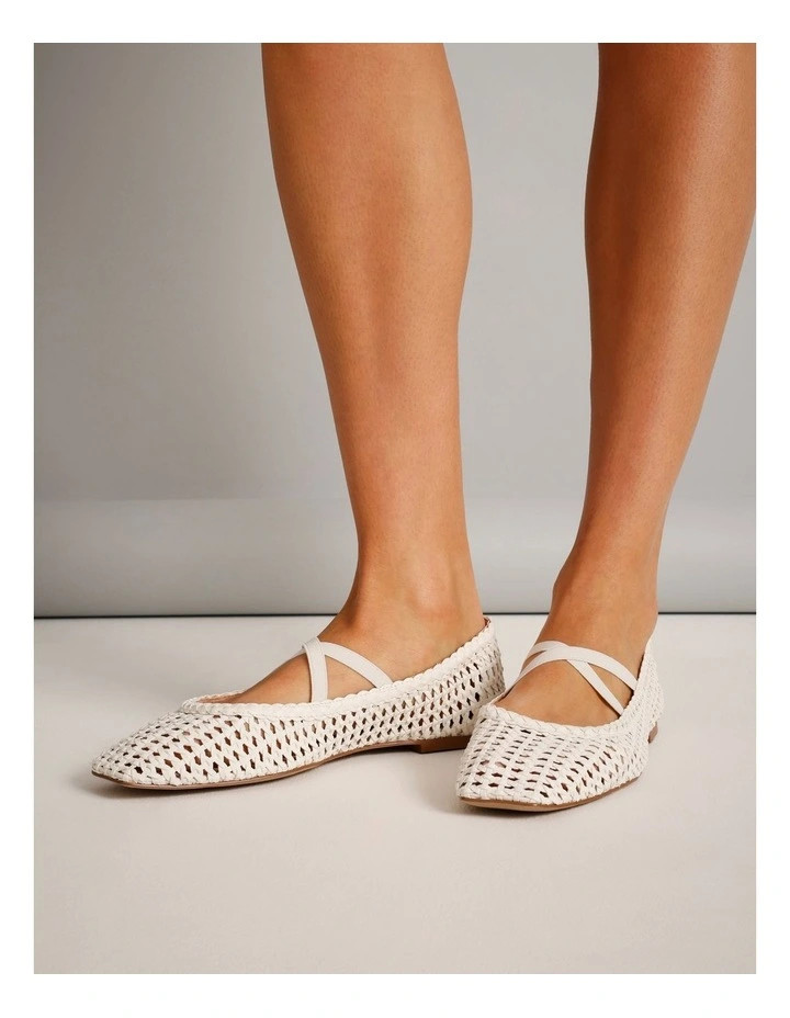 Naomi Flat Shoes in Bright White image 2