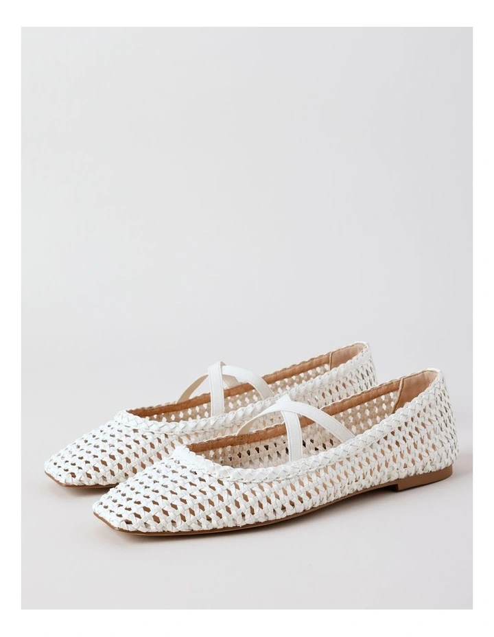 Naomi Flat Shoes in Bright White image 3
