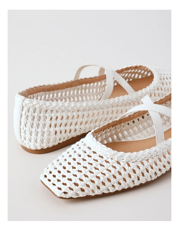 Naomi Flat Shoes in Bright White image 4