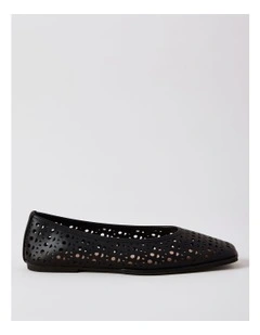 Marissa Flat Shoes in Black Leather