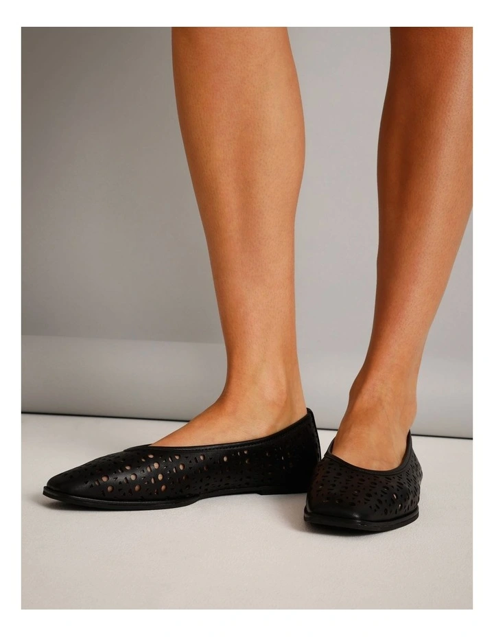 Marissa Flat Shoes in Black Leather image 2