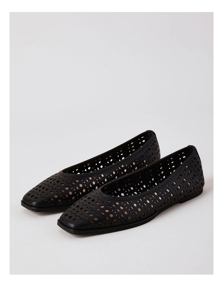 Marissa Flat Shoes in Black Leather image 3