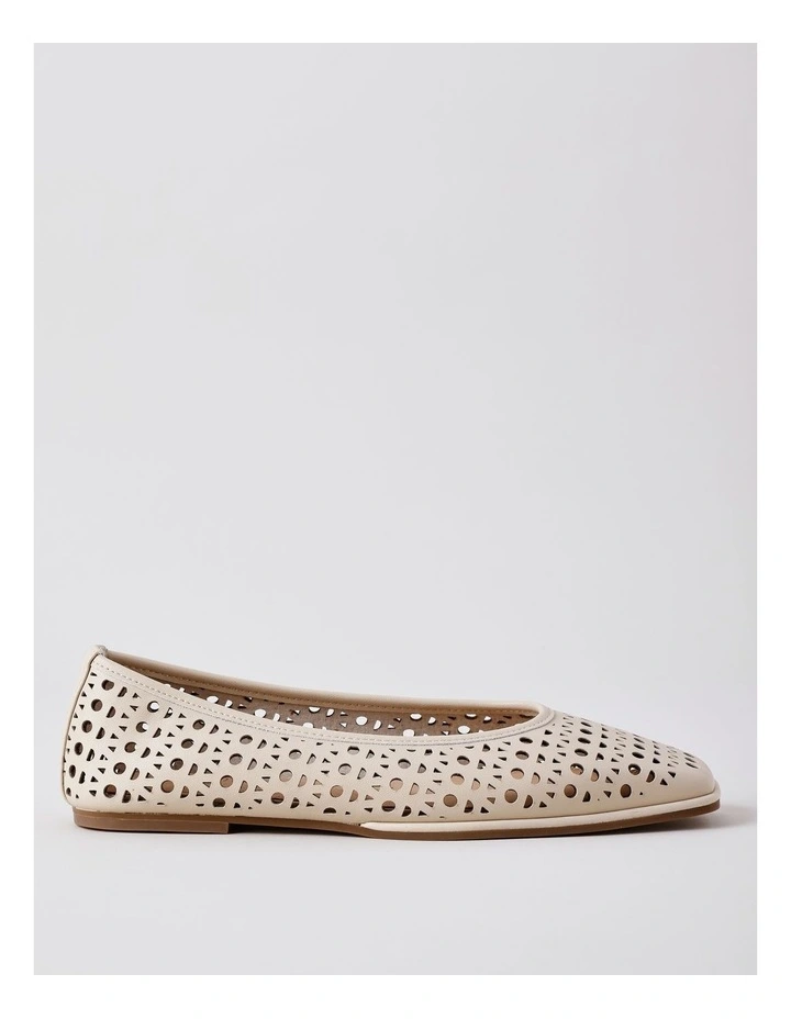 Marissa Flat Shoes in Ecru Leather image 1