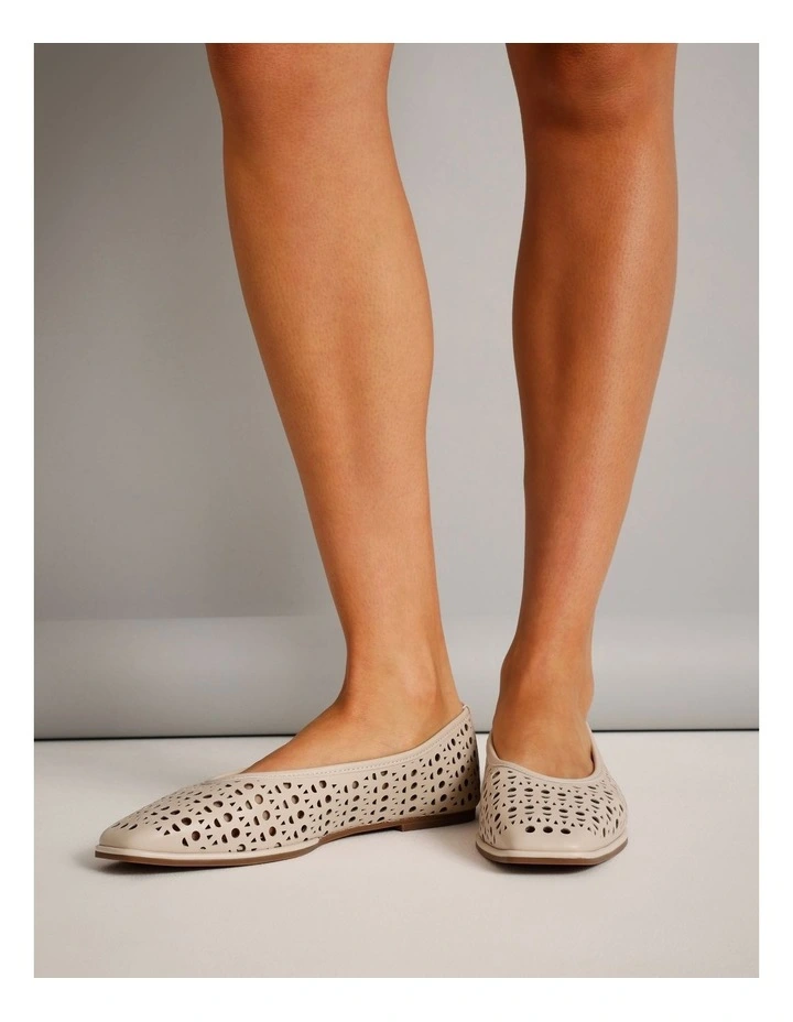 Marissa Flat Shoes in Ecru Leather image 2