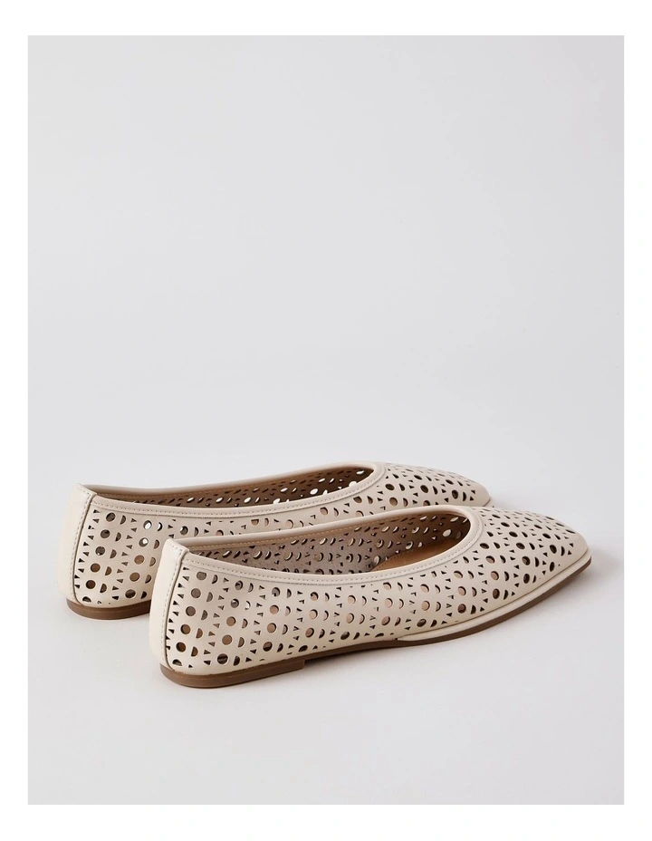 Marissa Flat Shoes in Ecru Leather image 4