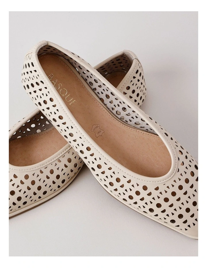 Marissa Flat Shoes in Ecru Leather image 5