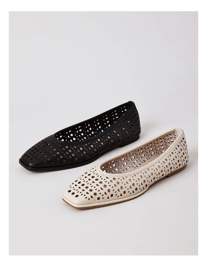 Marissa Flat Shoes in Ecru Leather image 7