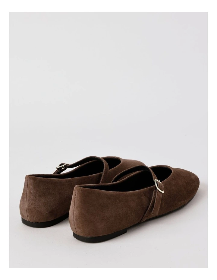 Shay Flat Shoes in Chocolate Suede image 5