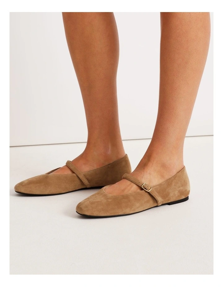 Shay Flat Shoes in Dark Taupe Suede image 2