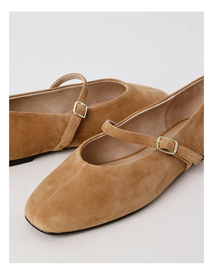 Shay Flat Shoes in Dark Taupe Suede image 4