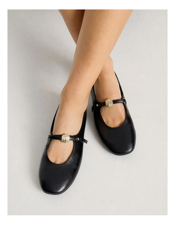 Kasey Flat Shoes in Black image 2