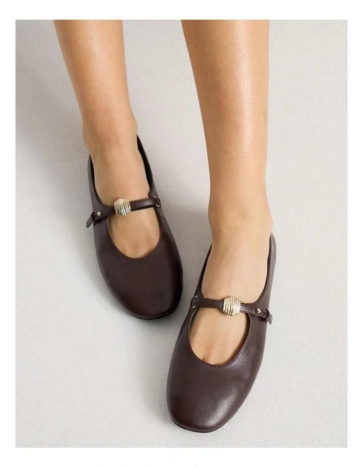 Kasey Flat Shoes in Chocolate image 2