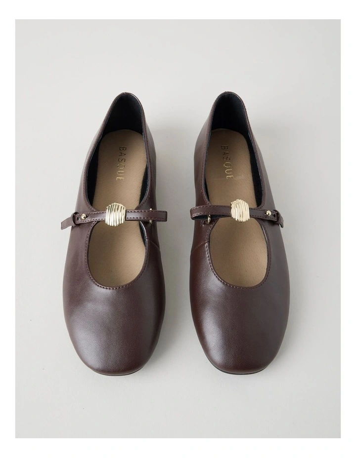 Kasey Flat Shoes in Chocolate image 3