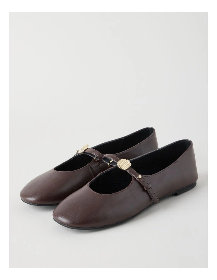 Kasey Flat Shoes in Chocolate image 4