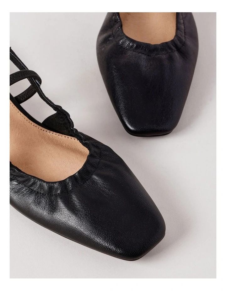 Maxima Slingback in Black Leather image 3