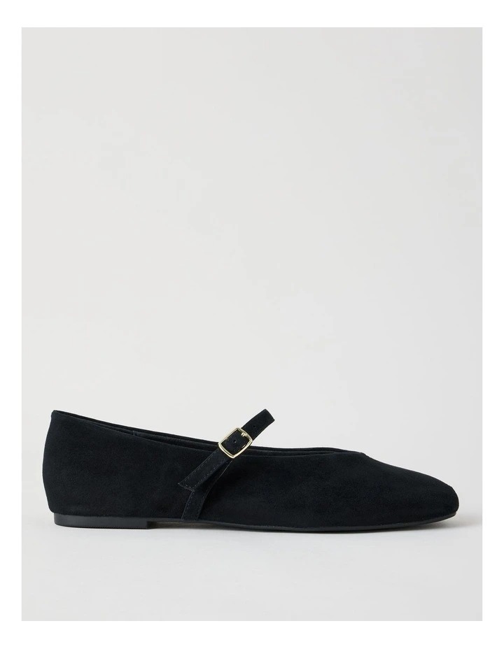 Shay Flat Shoes in Black Suede image 1